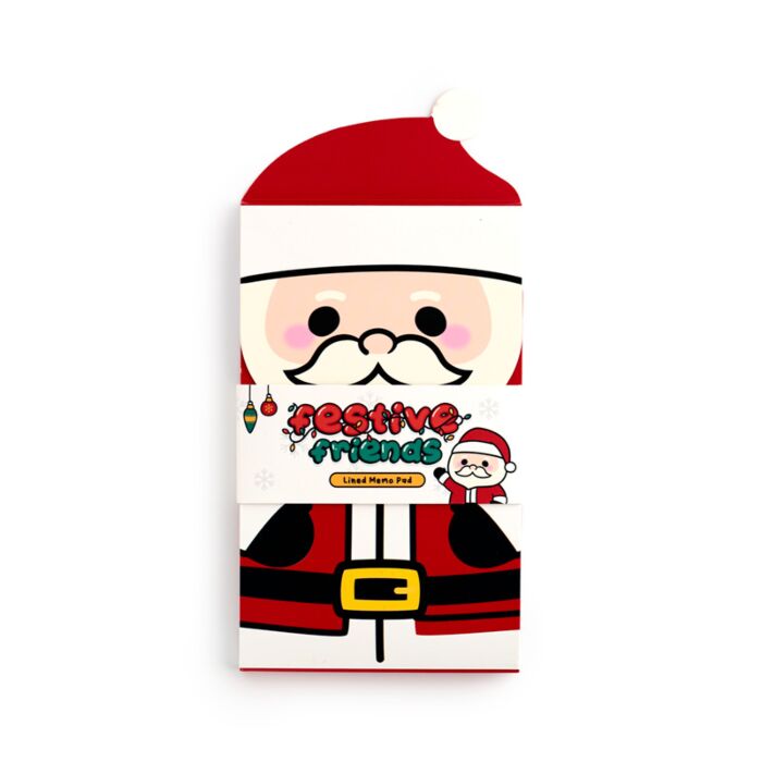 Christmas Festive Friends Santa Flip Open Shaped Memo Pad