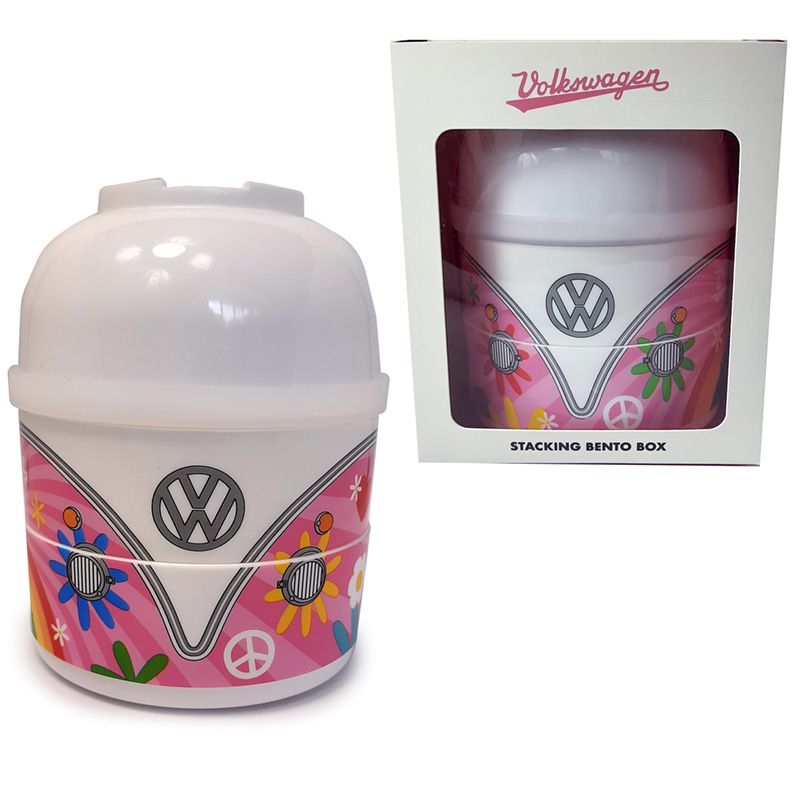 Volkswagen VW T1 Camper Bus Summer Stacked Round Bento Lunch Box